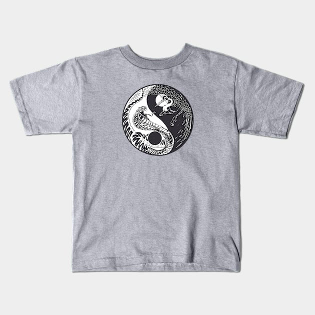 Yin Yang // Snake vs. Crane Kids T-Shirt by SLAG_Creative